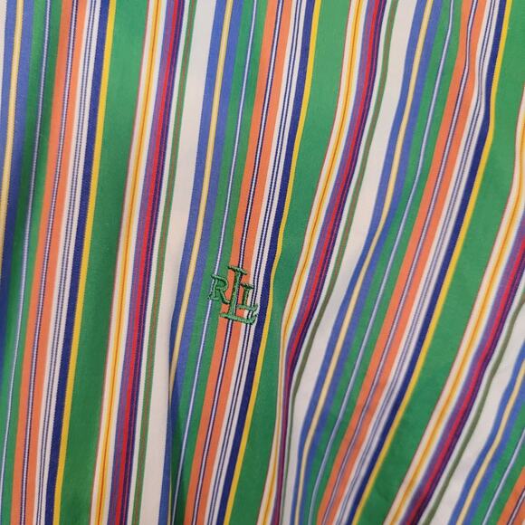 Lauren Ralph Lauren Womens Striped Multicolor Button Up Long Sleeve Shirt 1X - Picture 4 of 9
